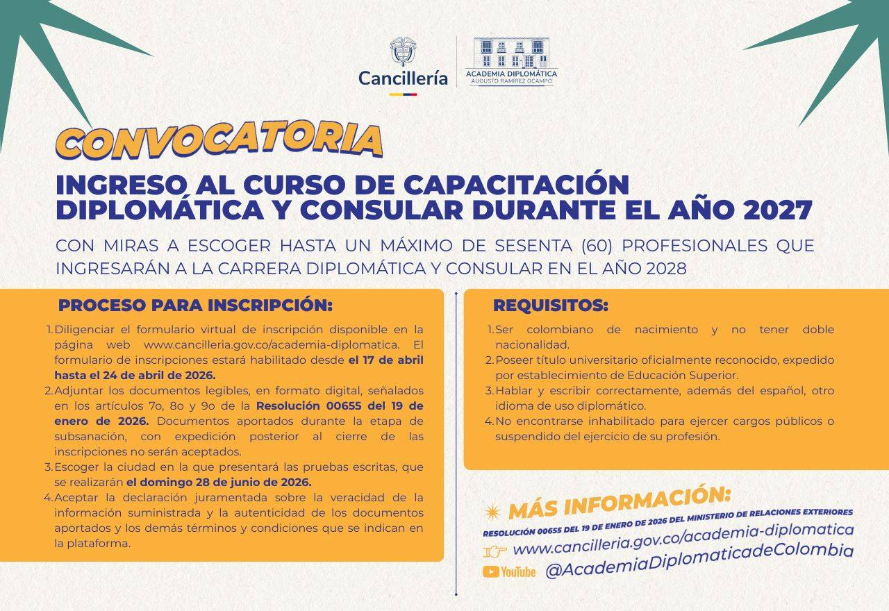 PARTICIPA EN EL CONCURSO DIPLOMÁTICO Y CONSULAR DE INGRESO A CARRERA 2028
